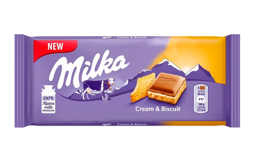 Шоколад Milka Cream&Biscuits Польша 100гр