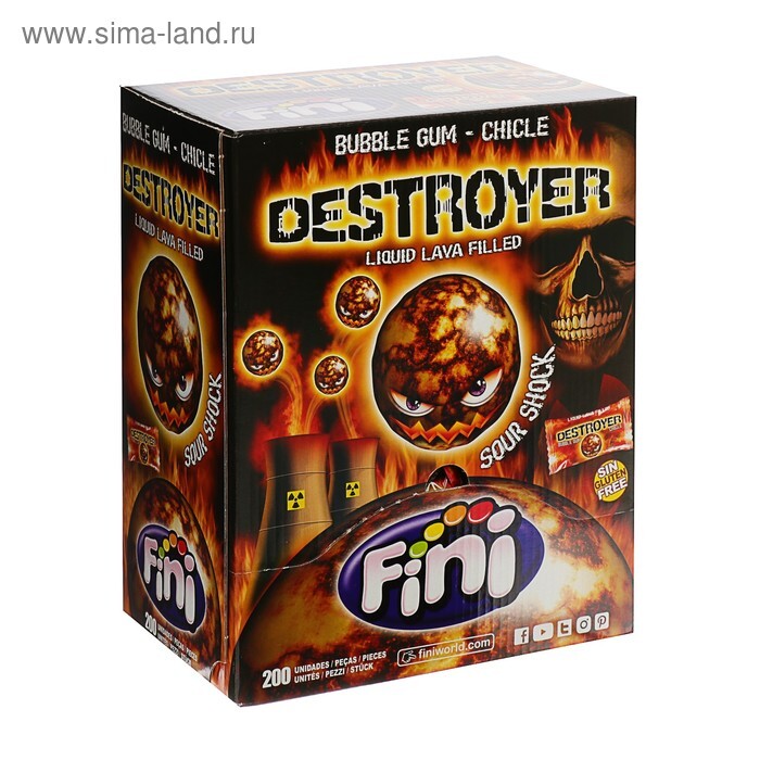 Жев.Резинка ФИНИ DESTROYER (Шар-Разрушитель) 6гр Испания