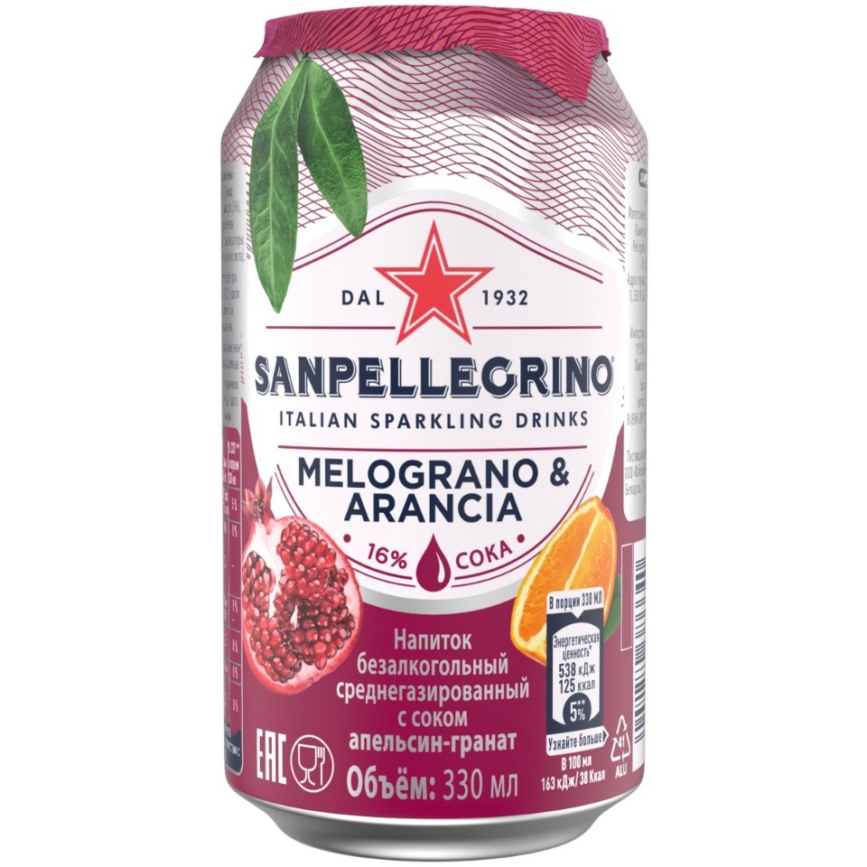 напиток газ SANPELLEGRINO гранат апельсин 0,330