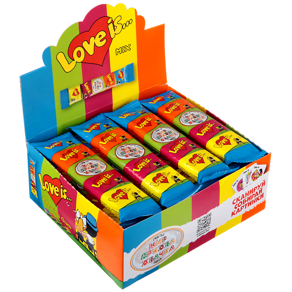 LOVE IS жев резинка мини микс 21гр