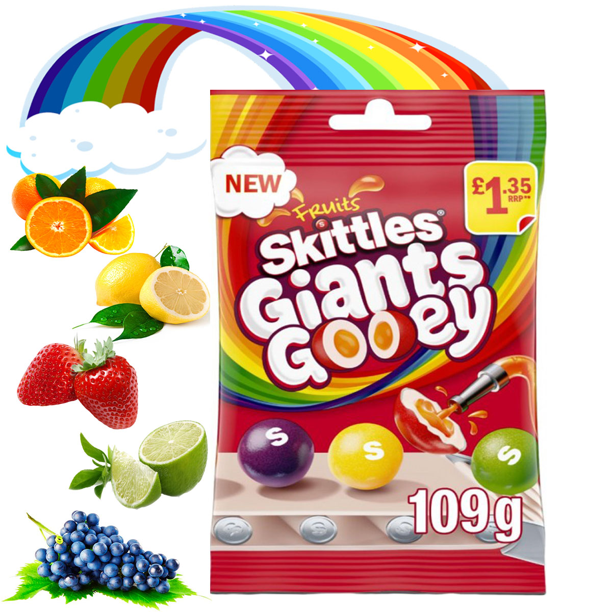 Жев конф SKITTLES Giants Gooey 109гр
