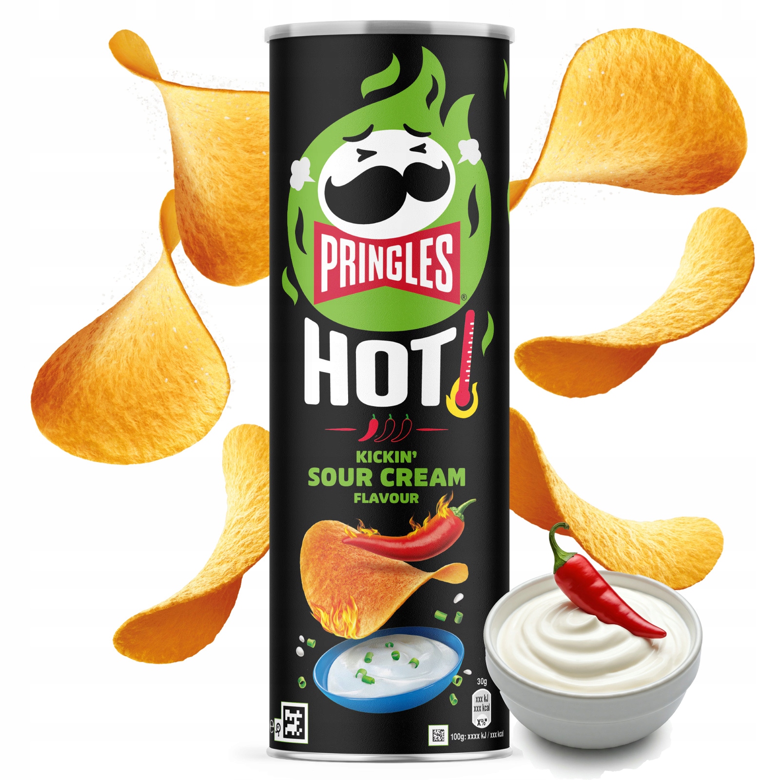 Чипсы PRINGLES HOT Kickin` Sour Cream 160 гр Бельгия
