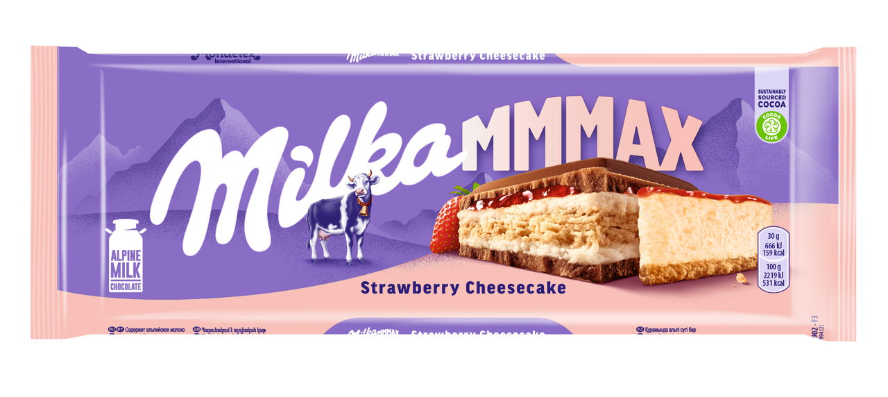 Шоколад Milka MMMAX Cheesecake Strawberry Польша 300гр