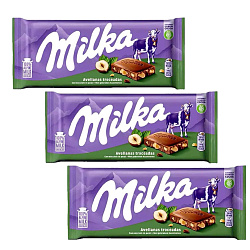 Шок.плитка Milka Hazelnuts (Милка Дробленный фундук) 90гр