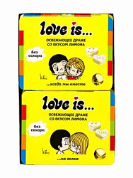 Освежающие конфеты Love is со вкусом лимона в блистере коробка10,8гр