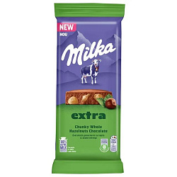 Шок.плитка Milka Extra Whole Hazelnuts Фундук цельный 190гр