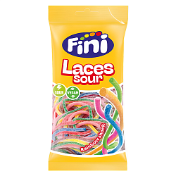 Мармелад FINI Laces Sour (Спагеттини подсахарёные 6 цветов) 85гр Испания