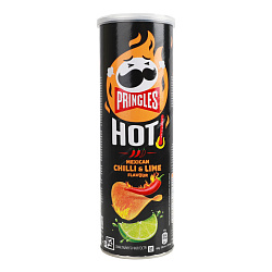 Чипсы Pringles HOT Mexican Chilli & Lime (Чили и лайм) 160г