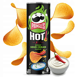 Чипсы PRINGLES HOT Kickin` Sour Cream 160 гр Бельгия