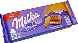 Шок. плитка Milka Cream&Biscuits (милка крем и бисквит) 100г