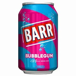 Сильногазированный напиток BARR Bubblegum No Sugar со вкусом бабл-гам 330мл