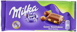 Шоколад Milka Alune Intregi (Цельный Фундук) Польша 95гр